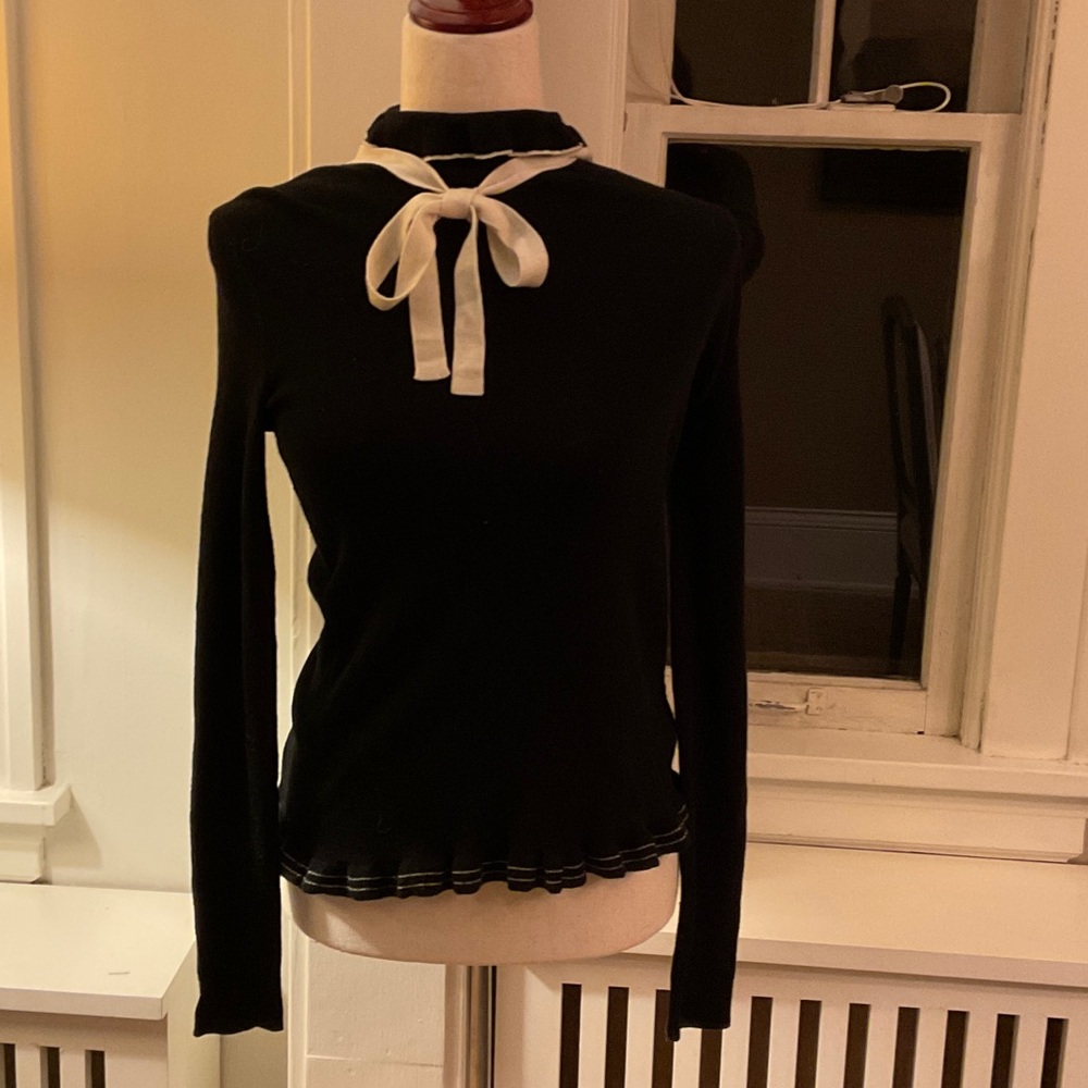 RED Valentino Black sweater with White Bow